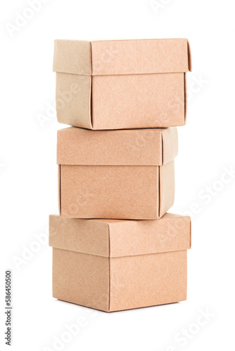 Brown cardboard box isolated on white background © natrot