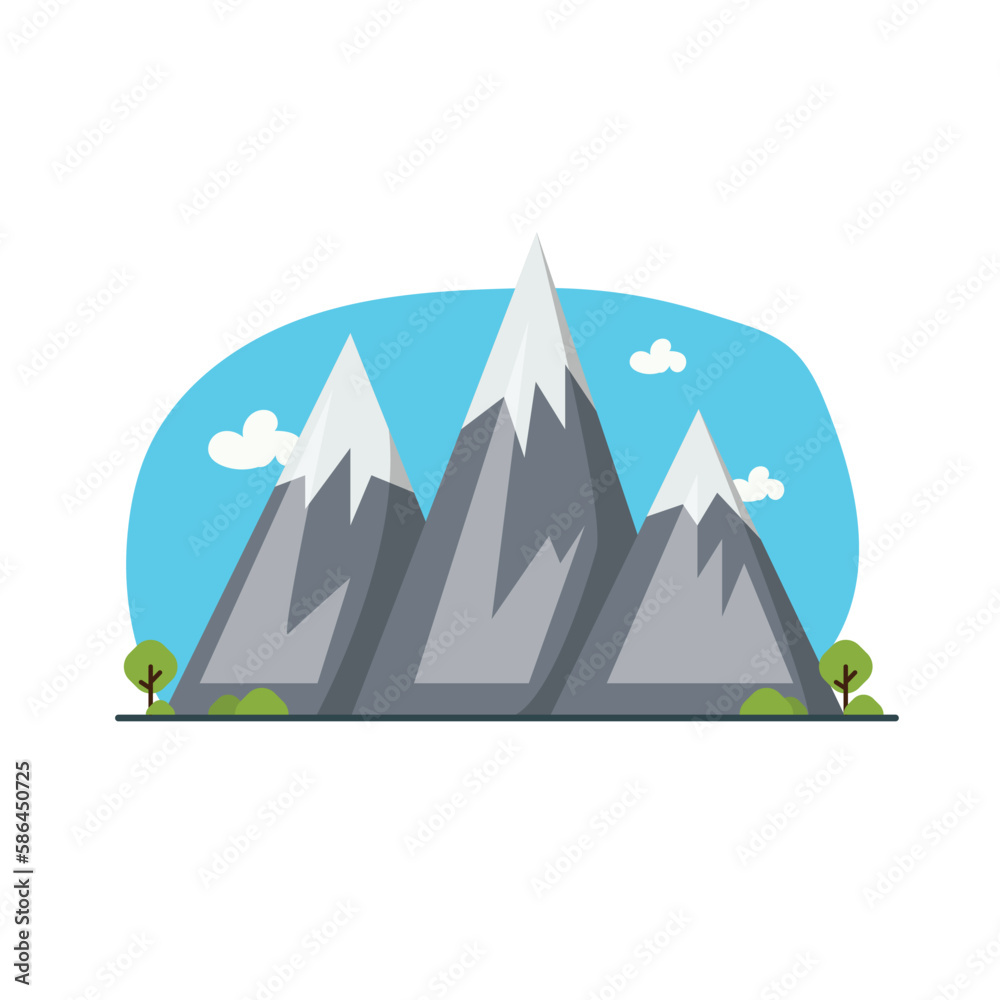 Mountain Landscape Flag Vector Icon Illustration Stock Vector Mountain Landscape Flag Vector Icon Illustration Stock Vector