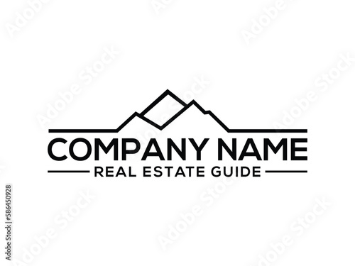  mountain highlands and roof house simple logo vintage.