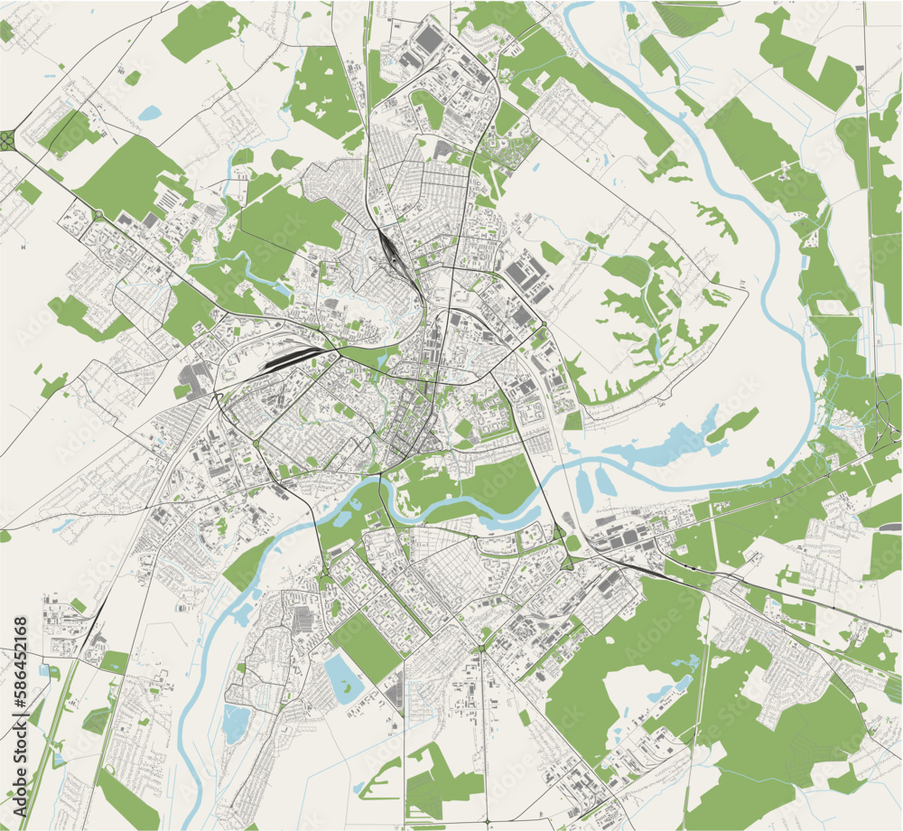 Naklejka premium map of the city of Mogilev, Belarus