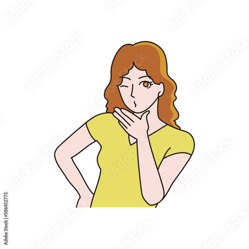 投げキッス　女性