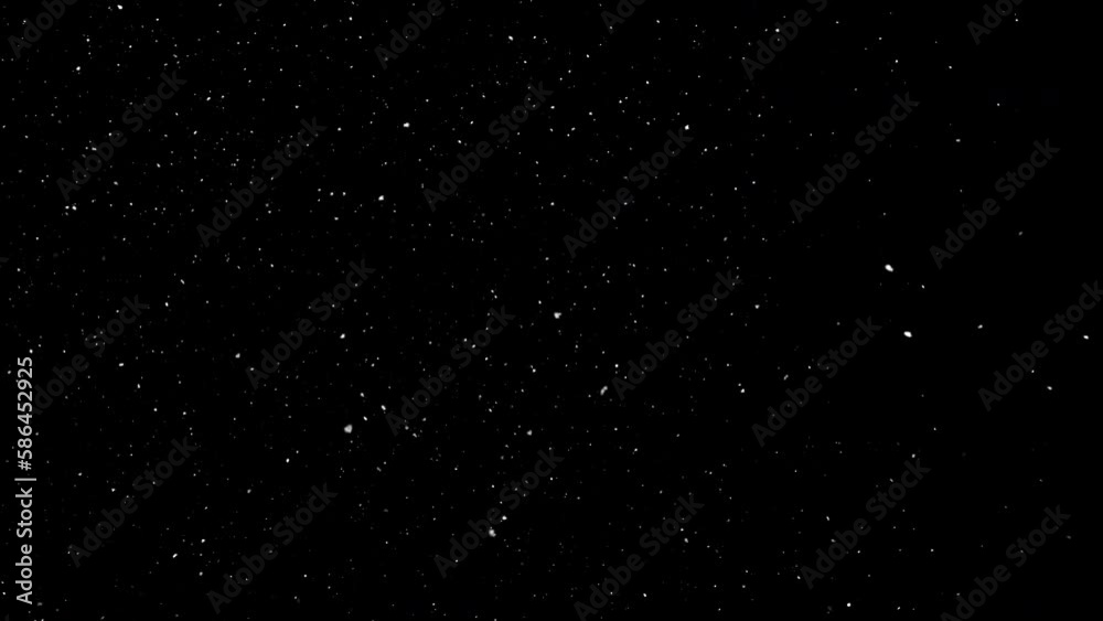 Vertical format : Falling particles simulation isolated on black background loop with alpha channel ready for overlay
