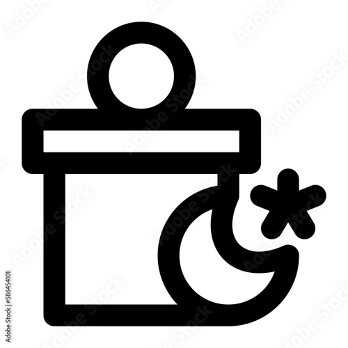 Infaq in outline icon. Charity, donation, ramazan, moslem, islamic, mubarak