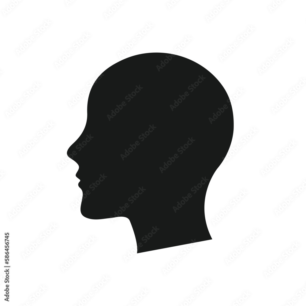 Human head silhouette face side view vector Human head silhouette face side view vector