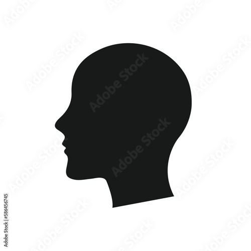 Human head silhouette face side view vector 
