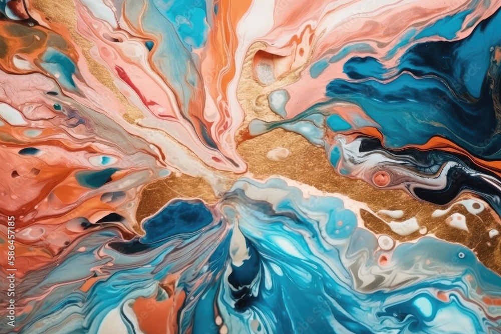 colorful abstract painting with intricate details and textures. Generative AI