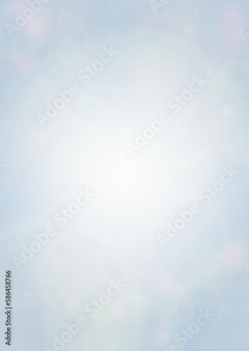 Vector Summer Sun Shine Background with Bokeh Blurred Glowing Gold Circles on Blue Sky. Blured Sunlight Background. Magic Summertime Print. Calm Defocused Light Design for Posters, Covers, Cards.