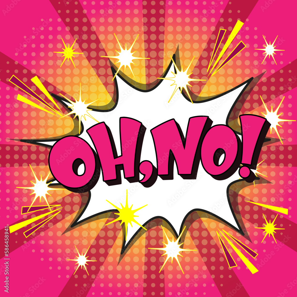 Comic lettering oh no. Vector bright cartoon illustration in retro pop art  style. Comic text sound effects. EPS 10. Stock Vector | Adobe Stock