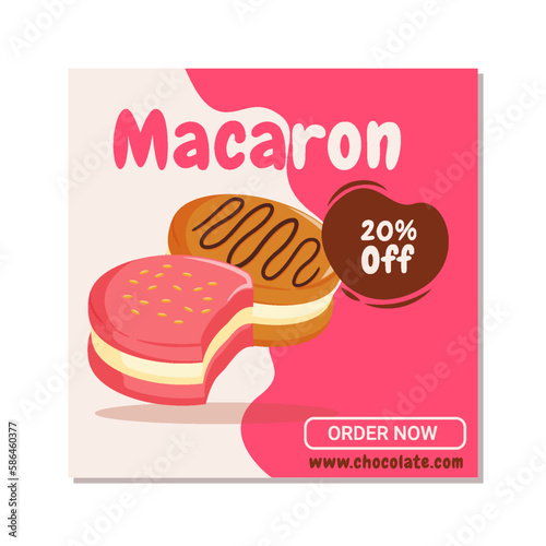 sweet cake discount social media post design. sweet food poster, perfect for online social media post