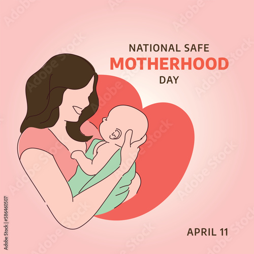 vector graphic of national safe motherhood day good for national safe motherhood day celebration. flat design. flyer design.flat illustration.