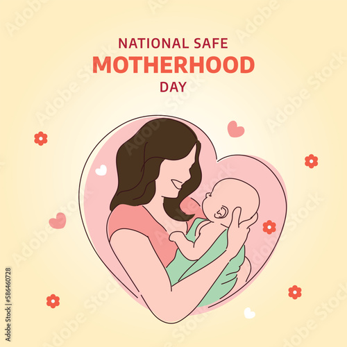 vector graphic of national safe motherhood day good for national safe motherhood day celebration. flat design. flyer design.flat illustration.