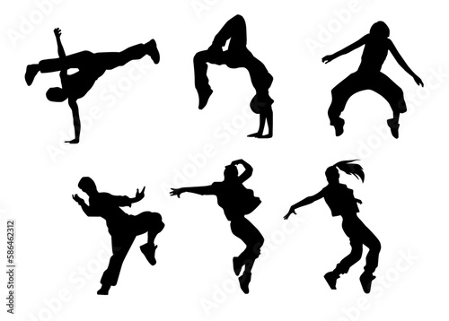 flat design dancer silhouette