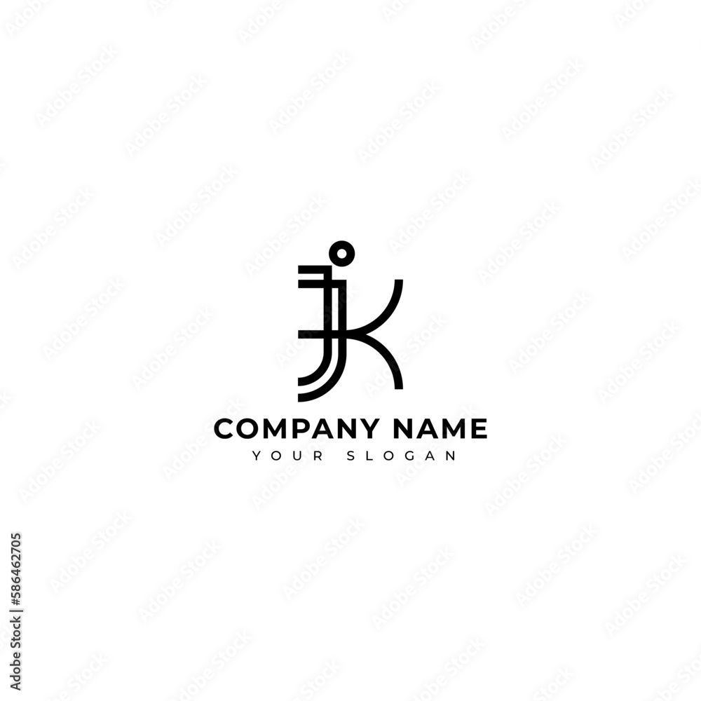 Jk Initial signature logo vector design