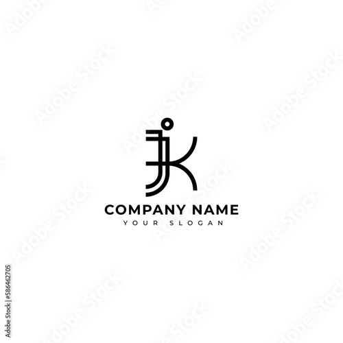 Jk Initial signature logo vector design © galord