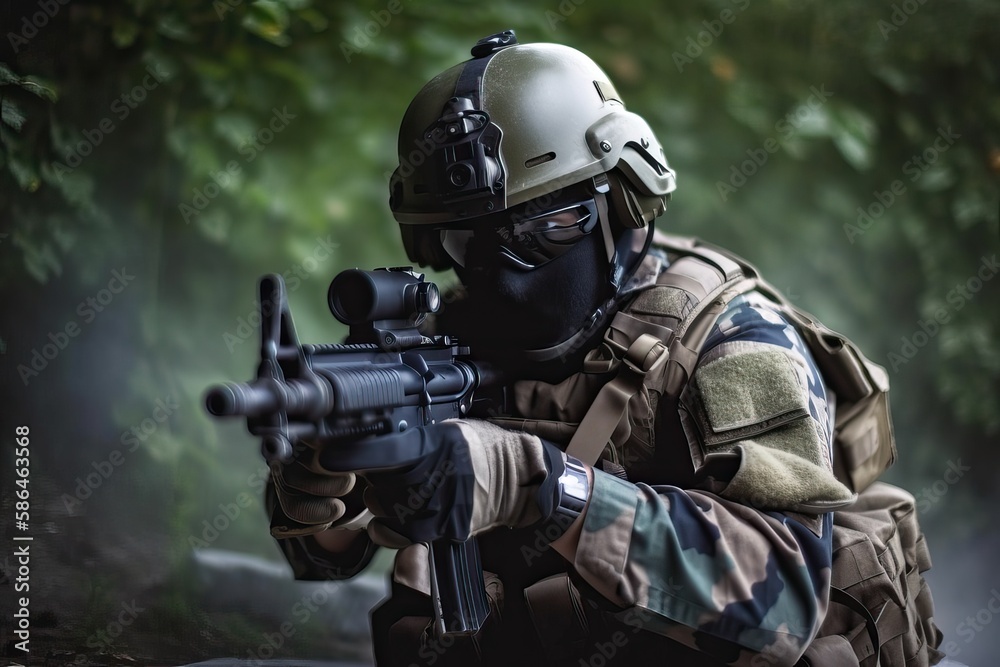 Special Forces Service Member. Photo generative AI Special Forces Service Member. Photo generative AI