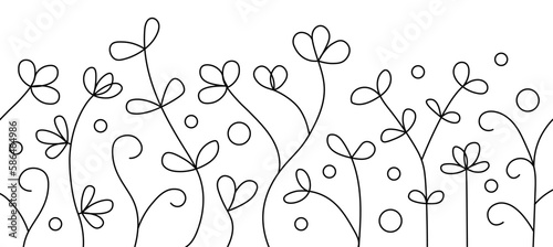 Narysowane kwiaty wzór ilustracja