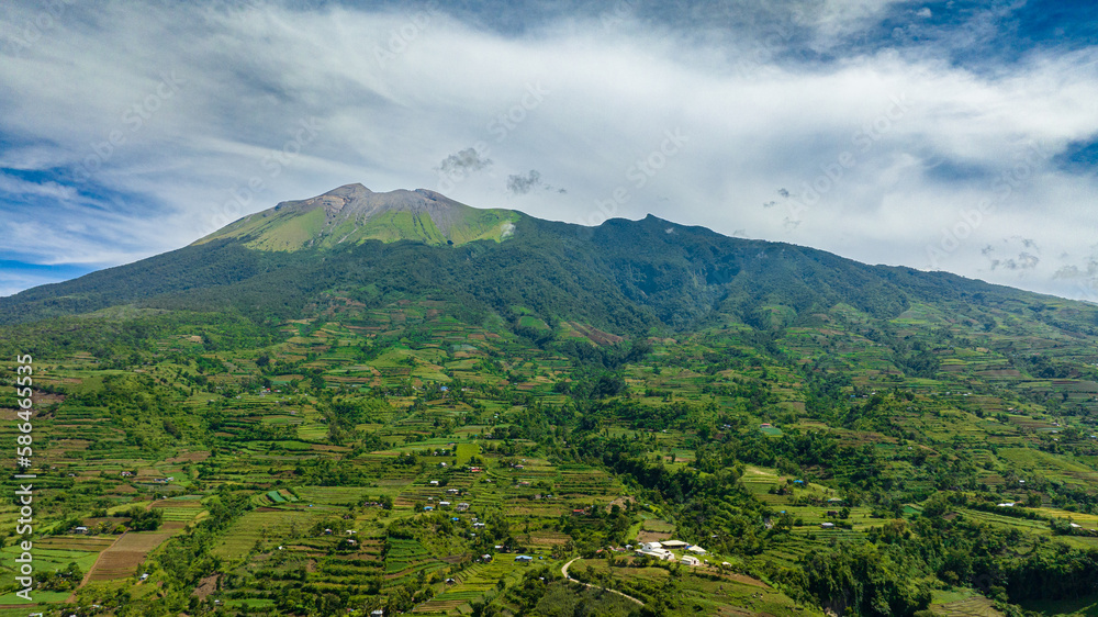 Top view of mount Canlaon is an active stratovolcano and the highest mountain on the island of Negros in the Philippines.