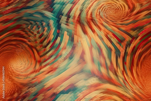 an abstract painting featuring a spiral design. Generative AI