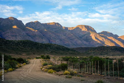 Canvas Print The beautiful Swartberg range of mountains near Klaarstroom