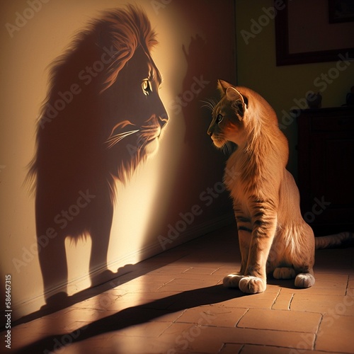 cat_looking_its_shadow_and_sees_it_as_a_lion