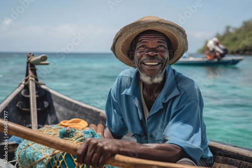Jamaica's Fisherman: Discovering the Hidden Gems of Montego Bay, a Photo Story of a Traditional Way of Life - AI Generative photo