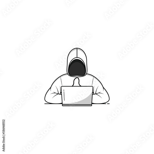 Hacker icon or logo isolated vector graphics