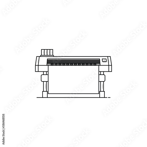 large printer or plotter icon isolated vector graphics