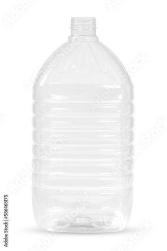 New, clean, empty plastic bottle on Transparent background. Transparent plastic bottle on a transparent background