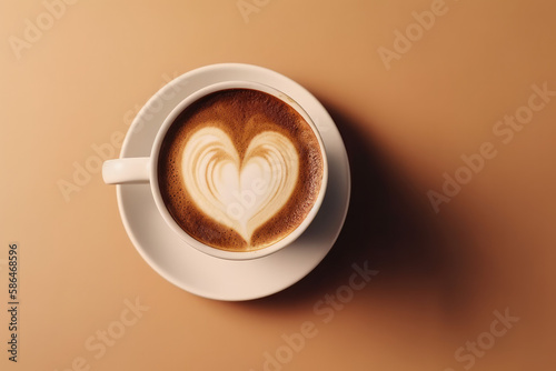 Cappuccino with a heart, generative ai