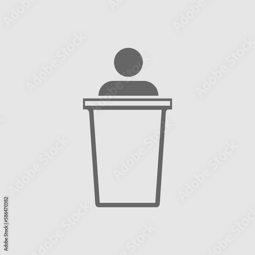 Speaker on podium vector icon. Speech symbol. Vector EPS 10.