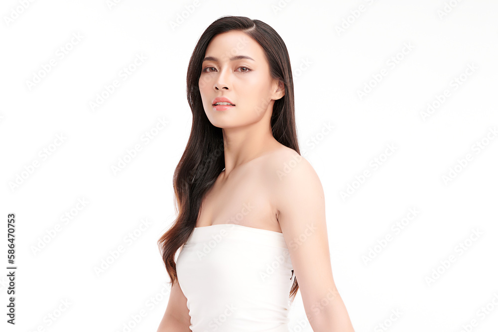 Beautiful young asian woman with clean fresh skin on white background, Face care, Facial treatment, Cosmetology, beauty and spa, Asian women portrait. Beautiful young asian woman with clean fresh skin on white background, Face care, Facial treatment, Cosmetology, beauty and spa, Asian women portrait.