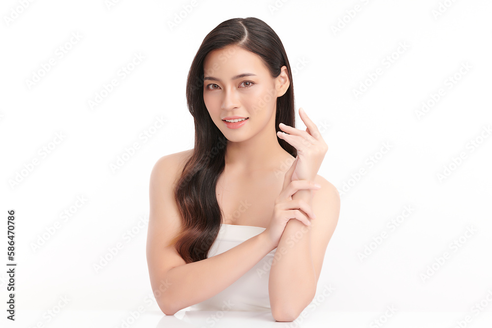 Beautiful young asian woman with clean fresh skin on white background, Face care, Facial treatment, Cosmetology, beauty and spa, Asian women portrait. Beautiful young asian woman with clean fresh skin on white background, Face care, Facial treatment, Cosmetology, beauty and spa, Asian women portrait.