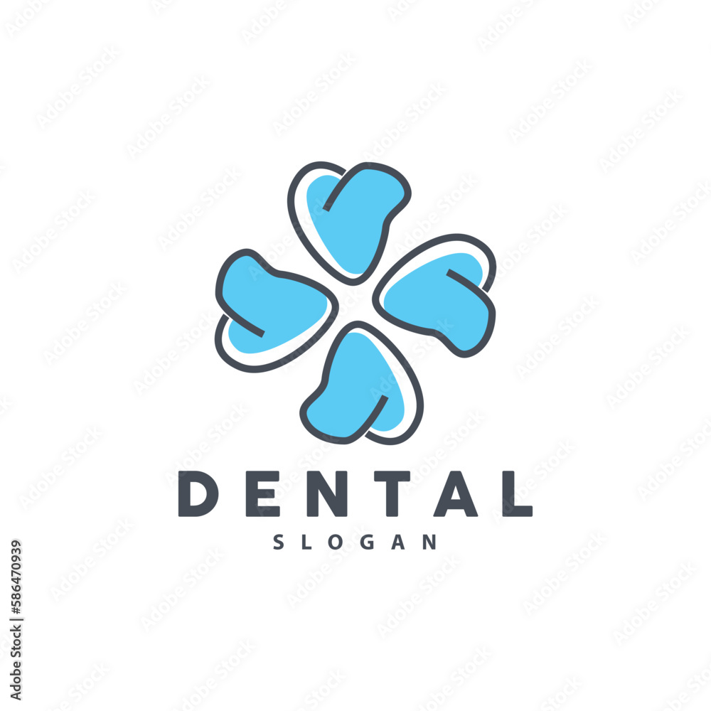 Obraz premium Tooth logo, Dental Health Vector, Care Brand Illustration