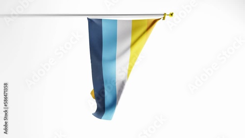 Vertical video of AroAce pride flag against white background; 3D animation photo