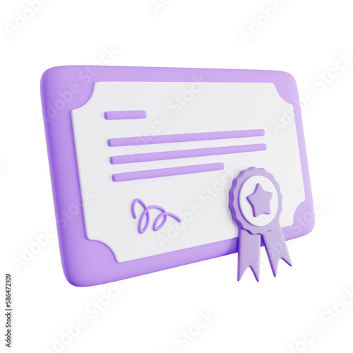 certificate 3d icon