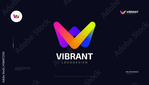 MW or WM Initial Logo Design with Vibrant and Colorful Gradient Style. Suitable for Business and Technology Logo photo