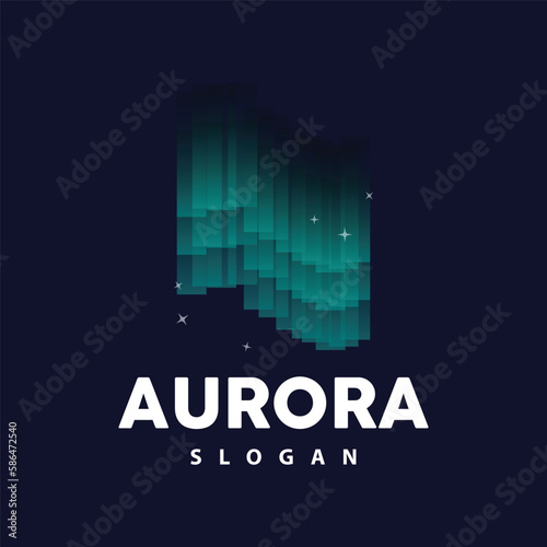 Aurora Logo, Light Wave Vector, Nature Landscape Design, Product Brand Template Illustration Icon
