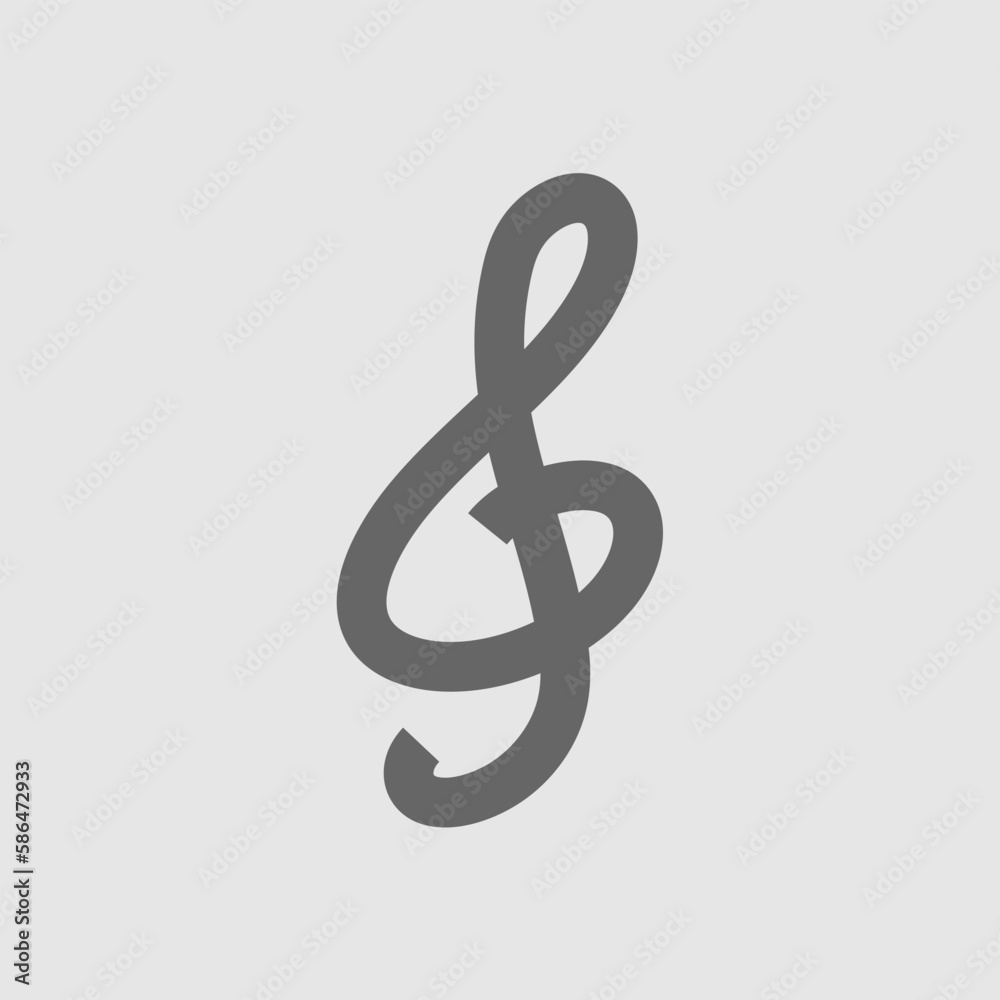G clef vector icon. Music sign simple isolated illustration. G clef vector icon. Music sign simple isolated illustration.