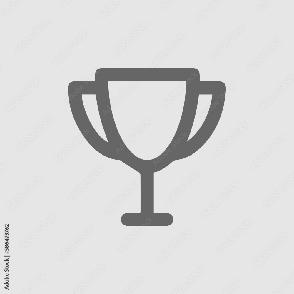 Trophy cup vector icon eps 10. Simple symbol isolated on grey background. Trophy cup vector icon eps 10. Simple symbol isolated on grey background.