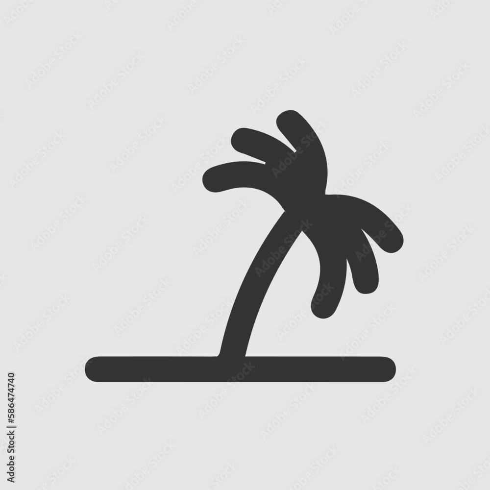 Coconut palm tree vector icon eps 10. Summer holiday simple silhouette symbol. Coconut palm tree vector icon eps 10. Summer holiday simple silhouette symbol.