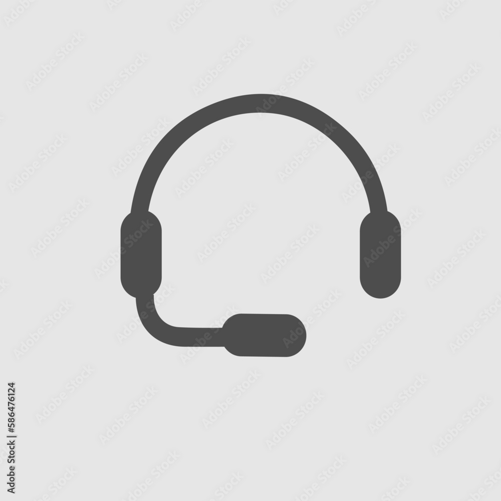 Headset vector icon eps 10. Headphone and microphone simple isolated illustration. Headset vector icon eps 10. Headphone and microphone simple isolated illustration.