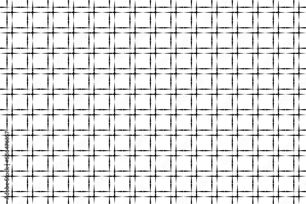 Traditional of woven pattern. Design spear black and white colors. Design for illustration, texture, textile, wallpaper, background. Set 8