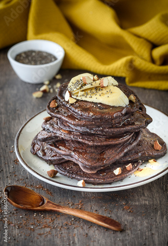 Vegan Protein Pancakes with Cocoa 