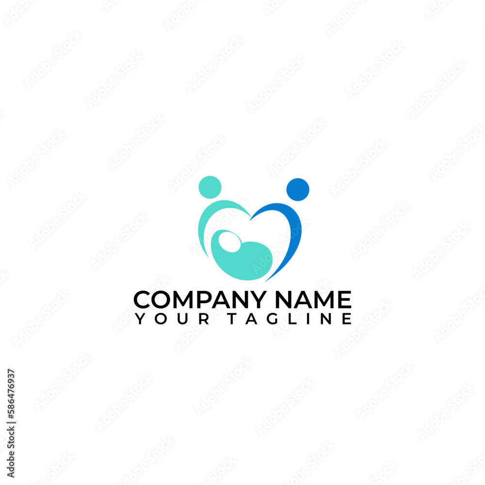 Fototapeta premium Baby care vector icon. Love vector logo design with isolated background.