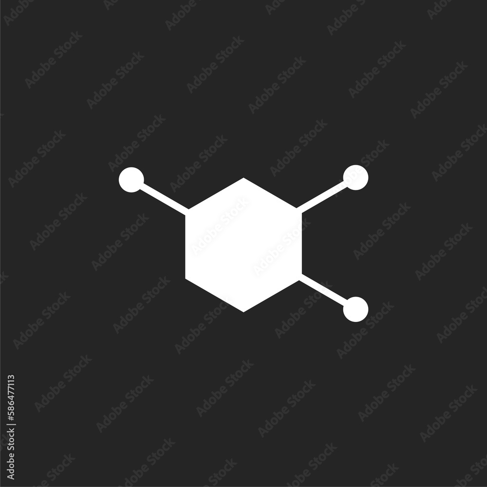 Dopamine formula icon isolated on black background  