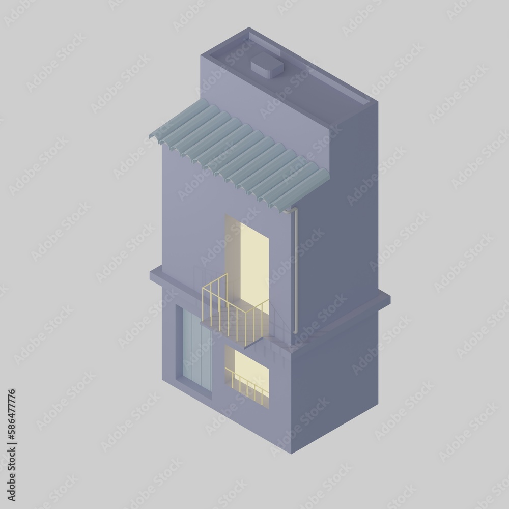 Vector isometric building Vector isometric building