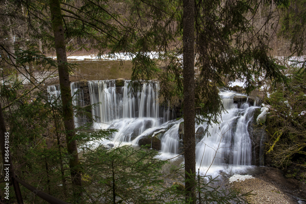 Fototapeta premium Geratser waterfall, Allgaeu, Bayern, Germany
