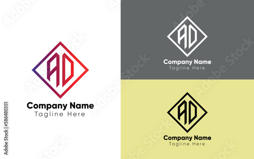 AD logo latter monogram abstract design