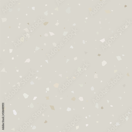 Terrazzo flooring textured surface modern abstract pattern. Vector seamless abstract repeat with chips of marble or granite in soft pastel colors.