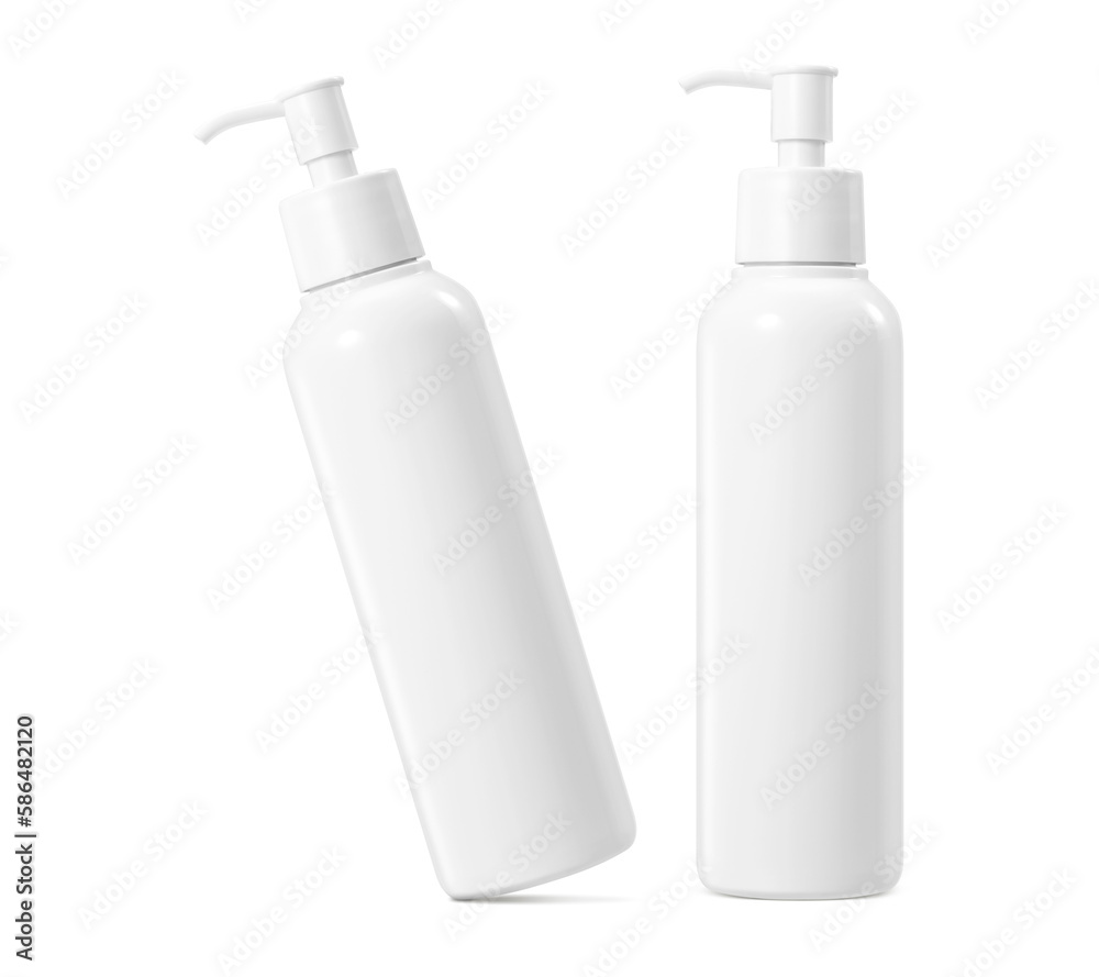 Carton packaging  bottle  foam tube  mockup isolated on white background 3d